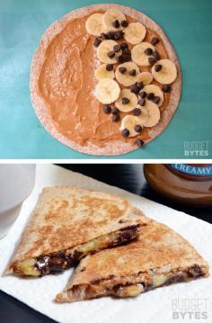#2. Peanut Butter Banana Quesadillas -- 30 Super Fun Breakfast Ideas Worth Waking Up For