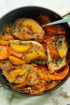 Maple Peach Pork Chops | Grandbaby Cakes