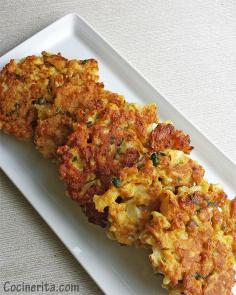 Links to 23 cauliflower recipes on various sites.  Shown is Cauliflower Fritters.