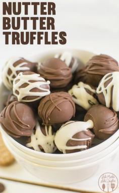 Nutter Butter Truffles - These delicious 3 ingredient truffles are so easy to make for a no bake peanut butter and chocolate treat.  #dessert #recipe #healthy #recipes #delicious
