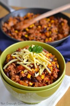 20-Minute Turkey Chili for a one-pot healthy meal.  [ MyGourmetCafe.com ] #healthy #recipes #gourmet