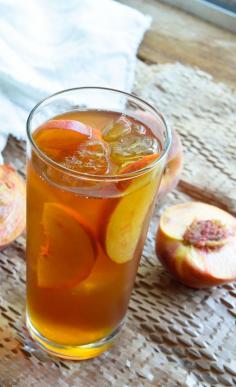 Peach Iced Tea Recipe - This sun tea is infused with fresh ripe peaches and honey.