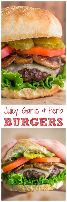 
                    
                        These burgers are fresh, juicy, fluffy and delicious, and feel lighter on the gut than frozen patties. So easy and they totally taste gourmet! | natashaskitchen.com
                    
                