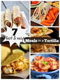 7 Fast and Easy Meals in a Tortilla | Tipsaholic.com #recipe #cooking #tortilla #fast #dinner