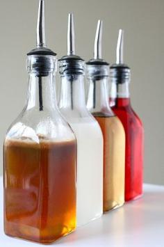 DIY flavored coffee syrups by annieseats, via Flickr (brew extra strong coffee & add milk (any type) & homemade syrup for killer homemade coffee drinks. No more Starbucks! :)