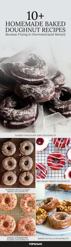 10+ Homemade Baked Doughnut Recipes (Because Frying is Overrated and Messy!) — ranging from red velvet to rhubarb poppyseed, these easy recipes satisfy
