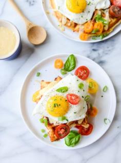 
                    
                        This Epic Egg-Topped Morning Meal Features Cornbread-Like Properties #waffles trendhunter.com
                    
                