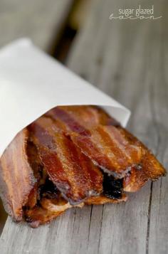 sugar glazed bacon "jerky"