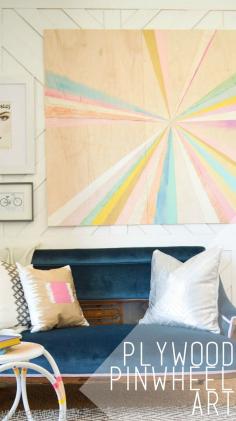 #reused plywood + pastel colors = amazing wall art.