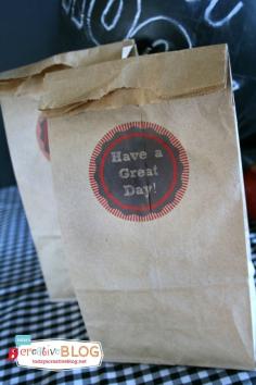 Printable lunch bag messages