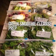 So I prepared the next four days of my 10day Green Smoothie Cleanse. I downloaded 10day smoothie cleanse by JJ Smith. It says 80% of ppl who do this lose 10-15lbs.