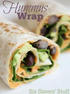 Healthy Lunch Ideas: Healthy Hummus Wrap