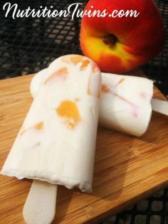Peaches & Cream Pop |Only 90 Calories | Light & Healthy, Refreshing, Twist on a Classic |Energizing | For Nutrition & Fitness Tips, and RECIPES please SIGN UP for our FREE NEWSLETTER www.NutritionTwins.com