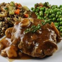 Comfort food! - Salisbury Steak with Mushrooms Allrecipes.com
