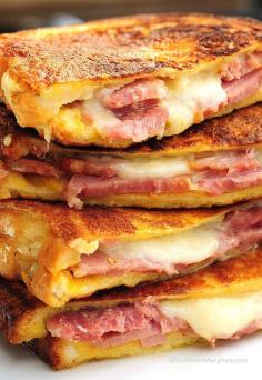 Leftover ham? Monte Cristo Sandwiches are the best ham and cheese sandwiches of all. #Sandwich #Recipe