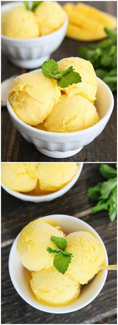 
                    
                        Pineapple Mango Sorbet Recipe on twopeasandtheirpo... This sorbet is easy to make at home!
                    
                