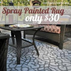 Outdoor Ideas | Spray paint and a stencil transform this $18 outdoor rug