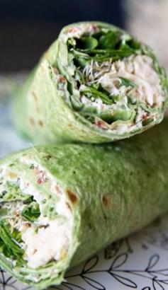 Chicken and cream cheese spinach wraps