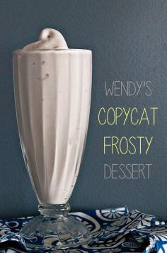One of the most popular copycat recipes on my blog... Wendy’s Copycat Frosty Dessert! Tastes just like the original!  When asked what my favorite dessert is, I am sometimes embarrassed to tell people that it's the Wendy's chocolate frosty.  I know most people love decadent desserts and I love many of them too, especially the Italian ones, but in Minnesota they are hard to come by and so I move on to my favorite Wendy's chocolate frosty.  I'll order it even when the temps are 30 below zero.