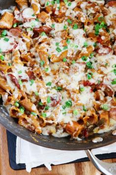 Sub GF pasta. My family went NUTS over this!! Only disappointment was that there were NO leftovers! Definitely adding this one-pot meal to our dinner rotation!