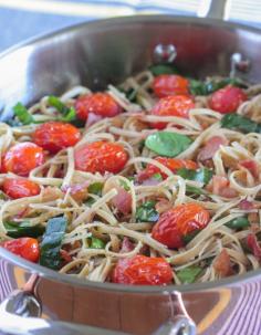 My Parmesan BLT Whole Wheat Pasta makes a great weeknight dinner with everyone's favorite....BACON!