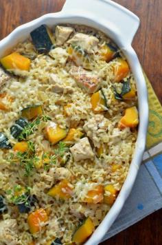 Baked Chicken Risotto with Kabocha Squash {Guest Post from Virtually Homemade} - A Cedar Spoon