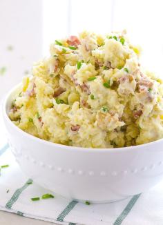 
                    
                        Turkey Bacon and Cream Cheese Mashed Potatoes -- Ultimate comfort food without a heart attack. Delicious, easy and clean eating approved. #glutenfree
                    
                