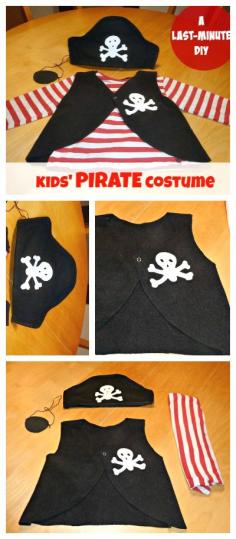 An easy idea for a last minute DIY PIRATE costume. Have a look!