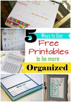 5 Ways to Use Free Printables to Get Organized in 2015