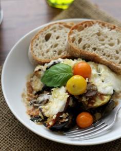 eggplant gratin with tomatos, mozzarella and chard 
                                        