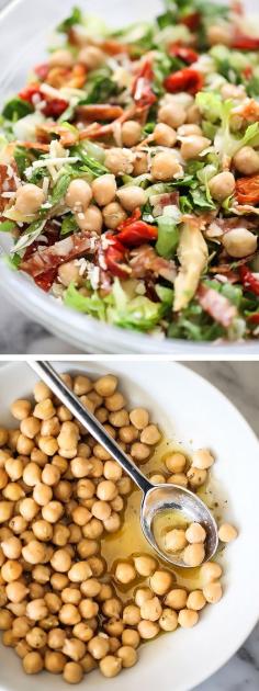 My version of Beverly Hills famous La Scala Italian Chopped Salad with Marinated Chickpeas | foodiecrush.com
