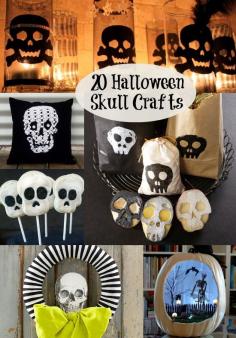 Halloween crafts for some- everyday crafts for me! 20 Spooky Halloween Skeleton Crafts - diycandy.com
