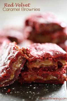 Red Velvet Caramel Brownies #redvelvet #redvelvetbrownies #brownies #dessert #dessertideas