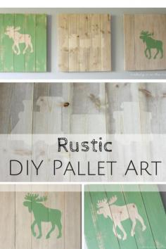 Rustic DIY Plank Art  Stain weathered wood paint stencil