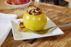 Pecan Craisin Baked Apples from Or So She Says. Sounds delish! #apples #pecan