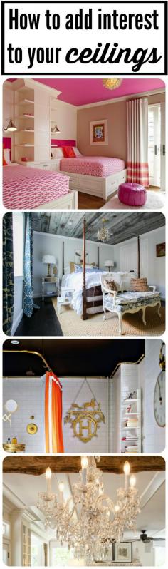 
                    
                        Don't forget the ceiling!  AWESOME, unique ceiling ideas from Heathered Nest for Designer Trapped in a Lawyer's Body.
                    
                