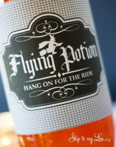 Flying Potion Halloween Bottle Label