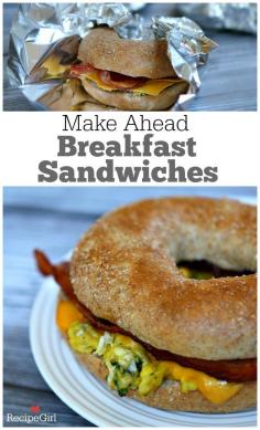 
                    
                        Here's a Make Ahead Breakfast Sandwiches Recipe to make ahead, freeze and then bake to warm up on busy mornings.  Kid friendly, grab and go! Thomas' Breads
                    
                