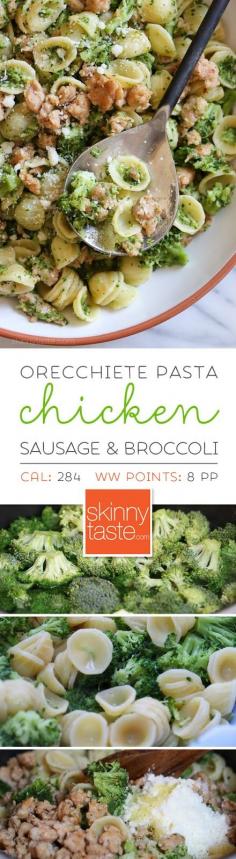 
                    
                        Orecchiette Pasta with Chicken Sausage and Broccoli – an EASY, family-friendly meal ready in less than 20 minutes!
                    
                