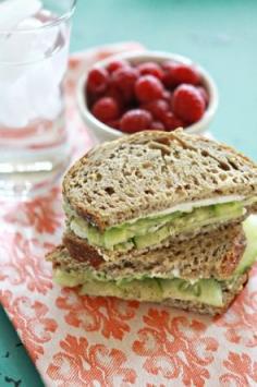 cucumber avocado sandwich - this was yummy, and a different spin on the traditional cucumber sandwich. Good lunch idea