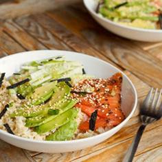 
                    
                        #Dinner ready in under 30 minutes with this Japanese #Salmon and #Avocado Rice Bowl Recipe. All the flavors of a sushi roll but none of the fuss. #GlutenFree and #DairyFree too.
                    
                