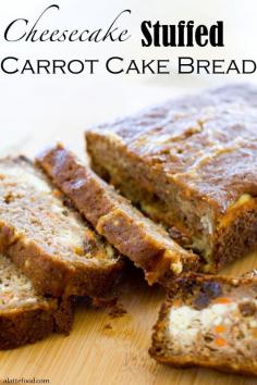 Carrot cake bread mixed with a layer of creamy cheesecakecould it be any better?