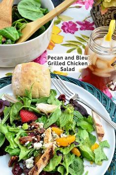 Pecan and Bleu Grilled Chicken Salad recipe inspired by O'Charley's Pecan Chicken Tender Salad