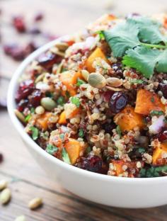 Butternut squash and cranberry quinoa salad