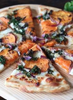 
                    
                        Sweet Potato Kale Pizza Recipe on twopeasandtheirpo... Our favorite fall pizza!
                    
                