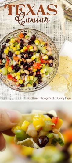 Switch white onion for red onion, add cilantro, and avocado.  Texas Caviar (sweet corn and bean salsa) Awesome Potluck Side Dish!   With the addition of black eyed peas, its perfect for new years too.)