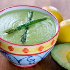 Roasted Asparagus Avocado Soup. Avocado replaces the cream and makes the soup luxuriously silky. Low carb :)
