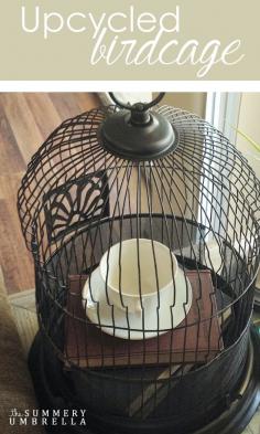 This upcycled birdcage is not only gorgeous, but is also an incredibly easy way to add a little vintage flair to your home.