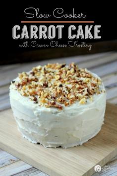 
                    
                        Slow Cooker Carrot Cake with Cream Cheese Frosting Recipe| Yes, you can make cake in your Crock Pot! Slow cooker cakes are never dry and so easy to make! See more Slow Cooker Recipes on TodaysCreativeLif...
                    
                