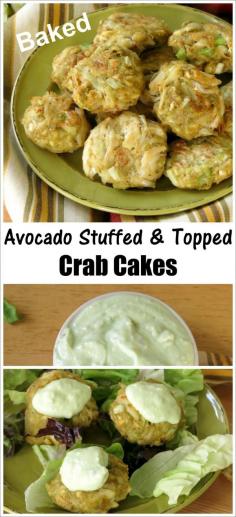 
                    
                        Easy Baked Crab Cakes Recipe with Avocado and No Mayonnaise - these have been healthified and simplified!
                    
                